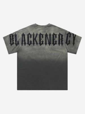 Tie-dye Gradient Letter Embroidery T-shirt - 1542